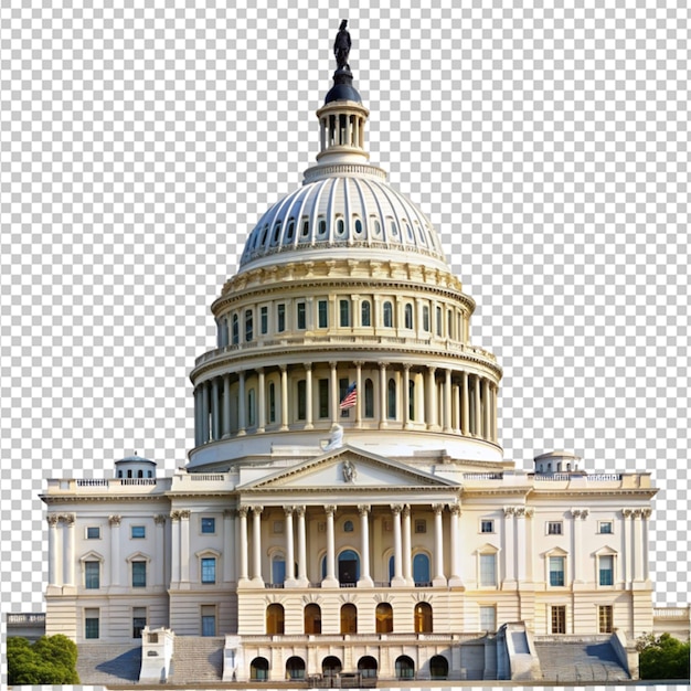 PSD of a Washington dc united state capitol on transparent background