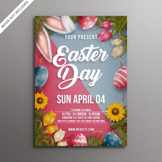 PSD psd water color easter day poster graphic design template