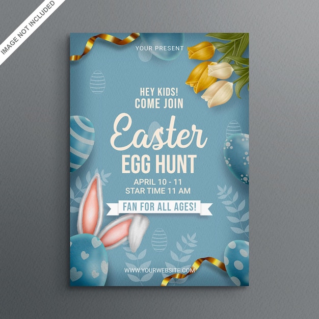 PSD psd water color easter egg hunt poster design template