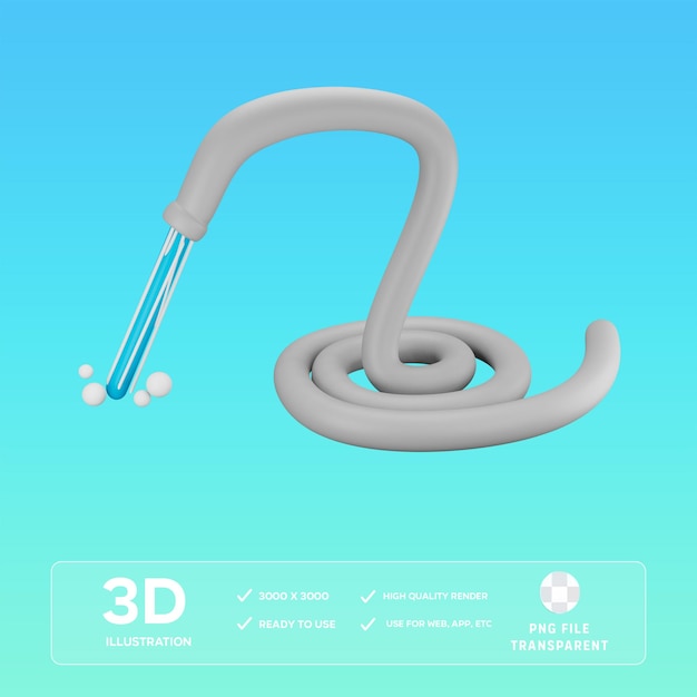 PSD water pipe 3D Illustration