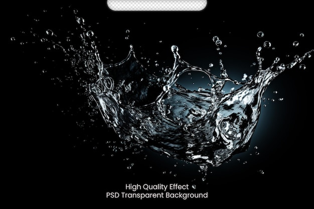 PSD water splash isolated on transparent background