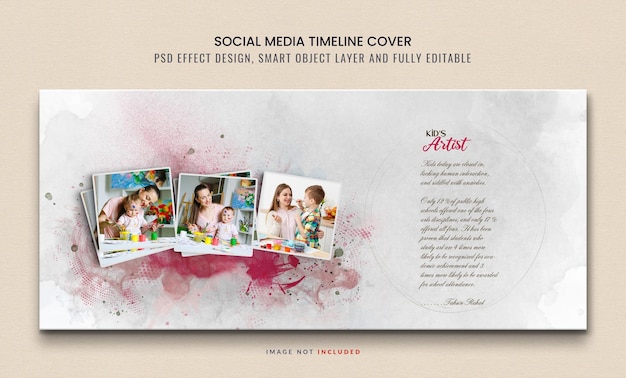 PSD Watercolour Photo effect Facebook Timeline cover Template