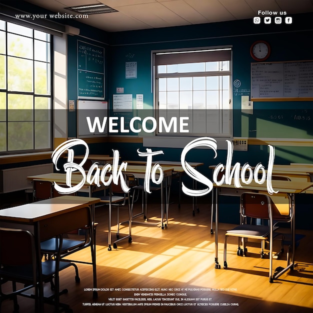 PSD Welcome back to school social media post design