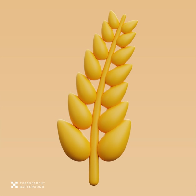 PSD wheat 3D Illustration