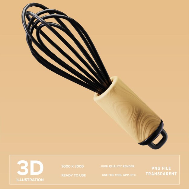 PSD whisk 3D Illustration