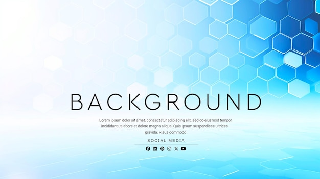 PSD white background with blue hexagonal