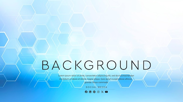 PSD white background with blue hexagonal