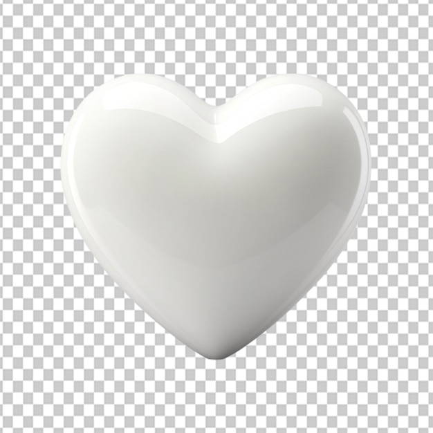 PSD of a white heart on transparent background