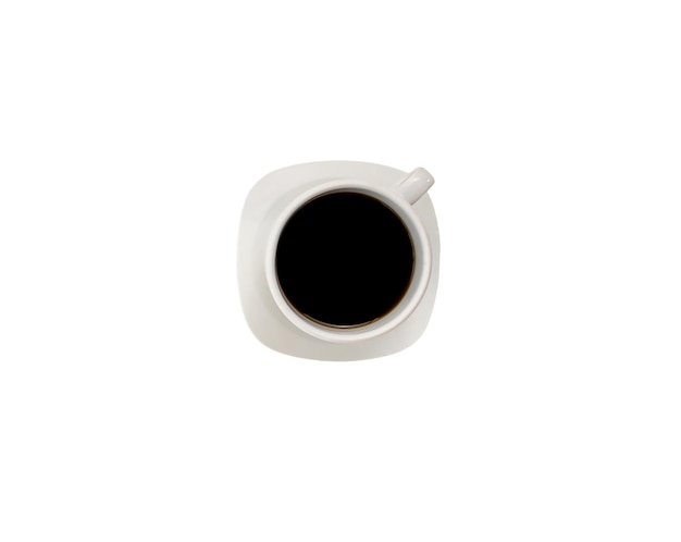 PSD white mug with black coffee, transparent background