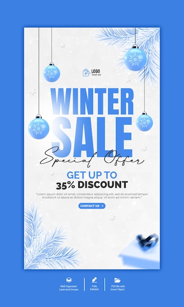 PSD winter sale instagram story template