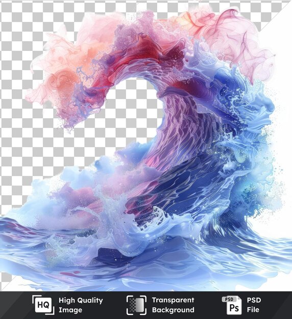 psd with transparent abstract paint wave vector symbol tidal surge in the ocean