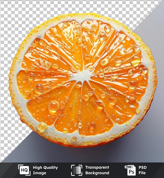 psd with transparent cloves of orange on a isolated background