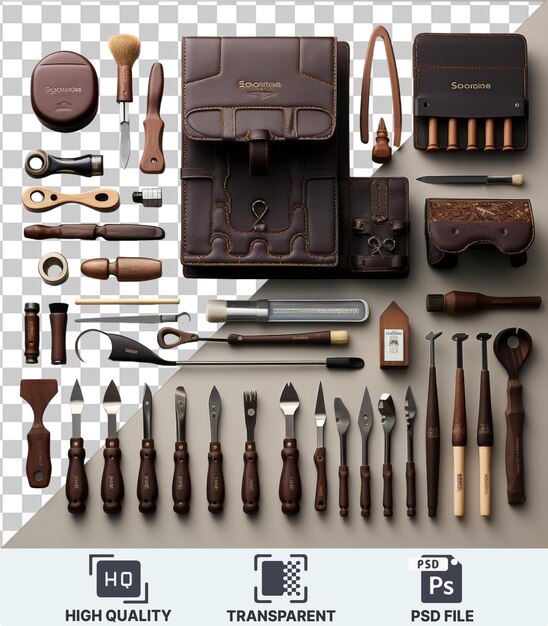 psd with transparent gourmet chocolate making tools set includes a variety of tools