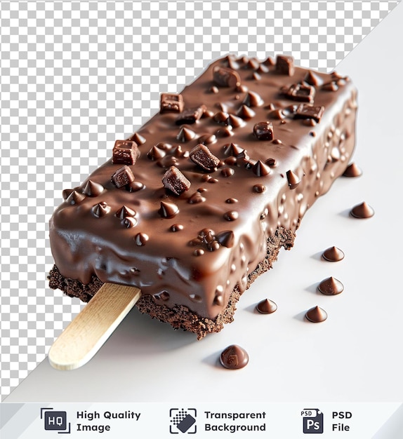 psd with transparent hyperealistic high quality chocolate cake on a transparent background