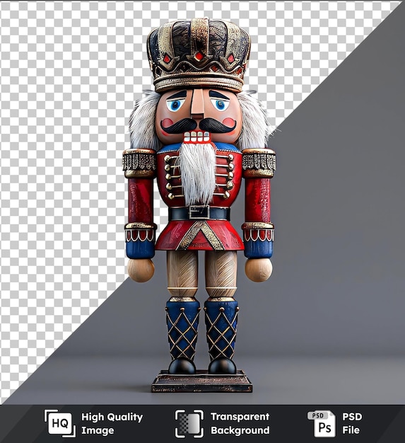 psd with transparent nutcracker isolated on transparent background