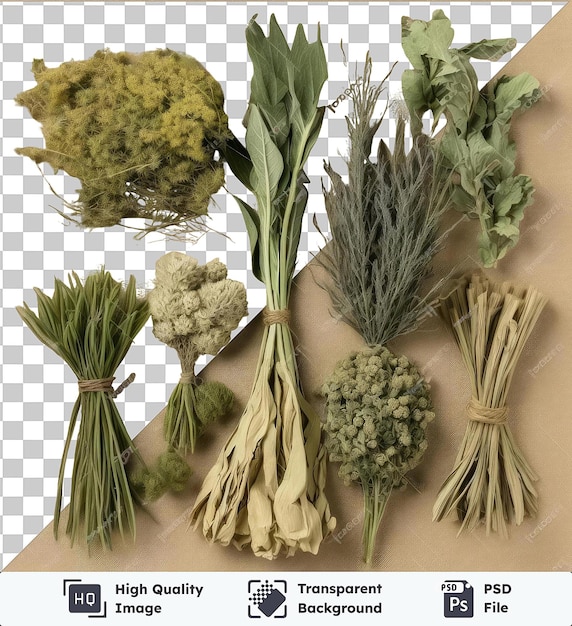 PSD with Transparent realistic photographic Herbalist_s dried herbs