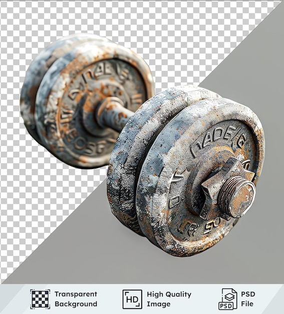 psd with transparent set of iron dumbbells isolated on transparent background