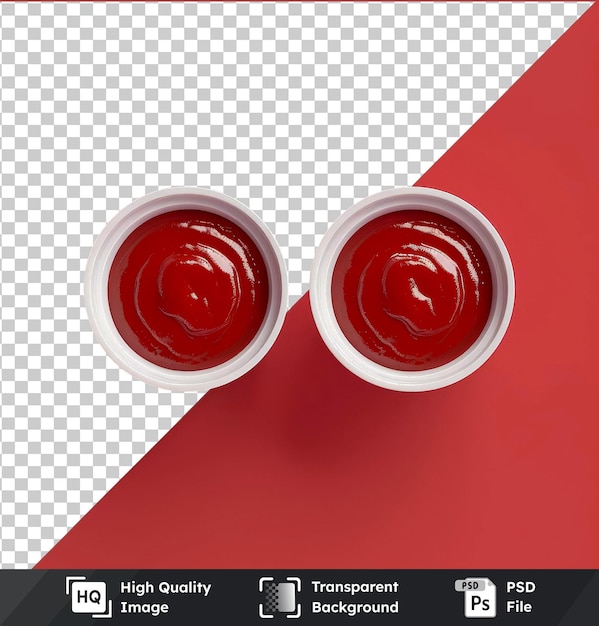 PSD psd with transparent set of ketchup bowls top view png clipart