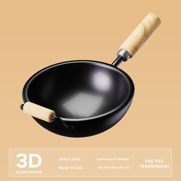 PSD wok 3D Illustration