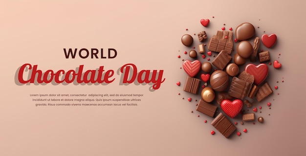 PSD psd wolrd chocolate day poster banner flyer template