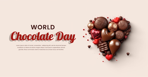 PSD psd wolrd chocolate day poster banner flyer template