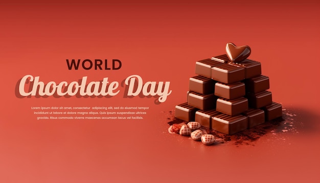 PSD psd wolrd chocolate day poster banner flyer template