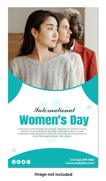 PSD women's day social media vertical post template