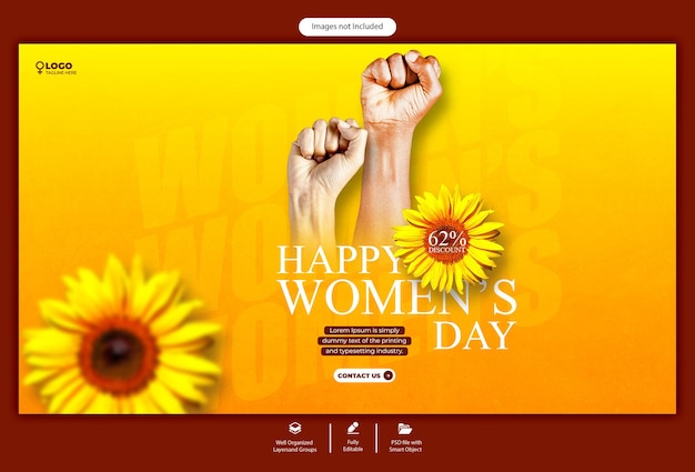 PSD womens day and super sale web banner template