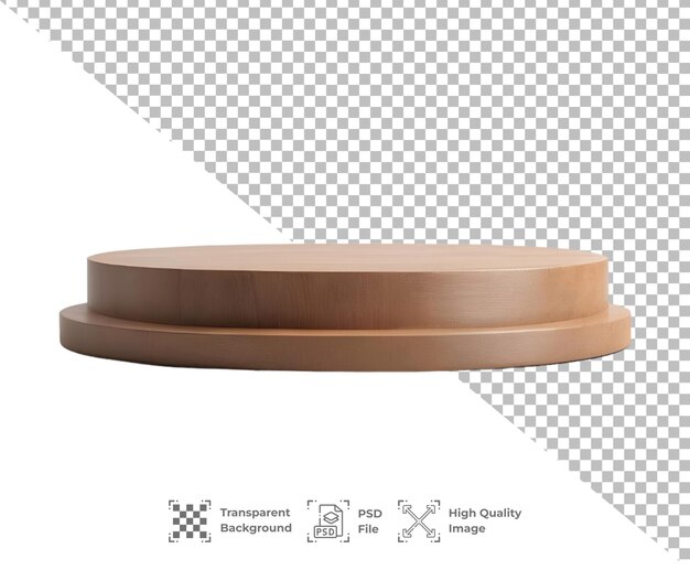 PSD psd wood podium product isolated on transparent background