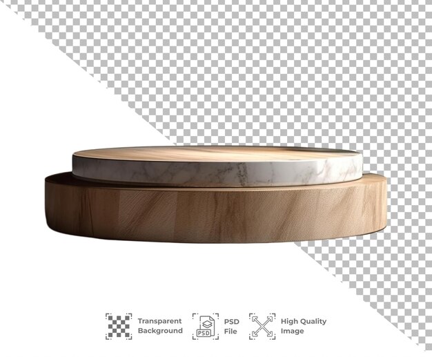 PSD psd wood podium product isolated on transparent background