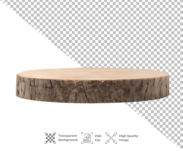 PSD Wood podium product isolated on transparent background