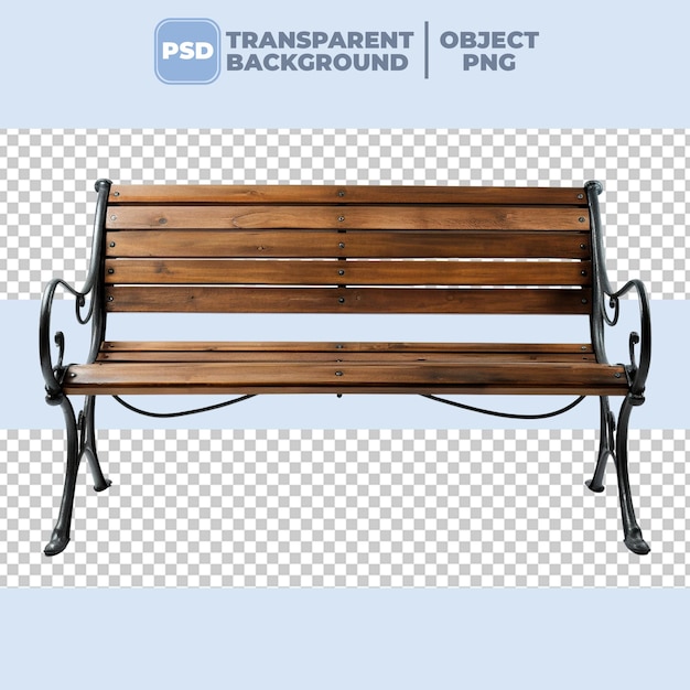 PSD wooden bench PNG