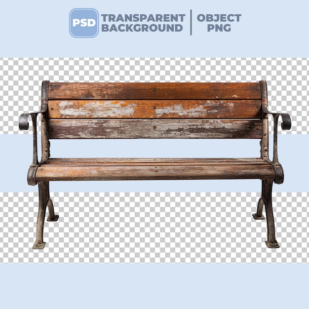 PSD wooden bench PNG