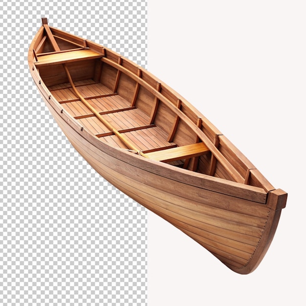 PSD of a wooden boat on transparent background