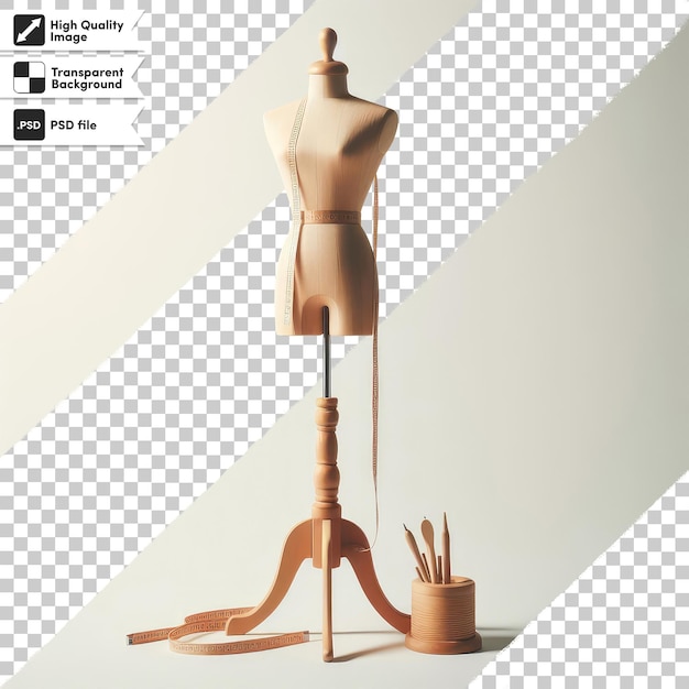 PSD psd wooden mannequin on transparent background