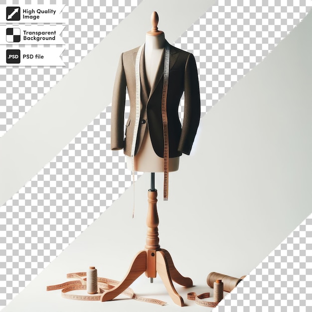 PSD wooden mannequin on transparent background