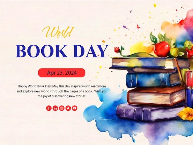 PSD world book day celebration social media template