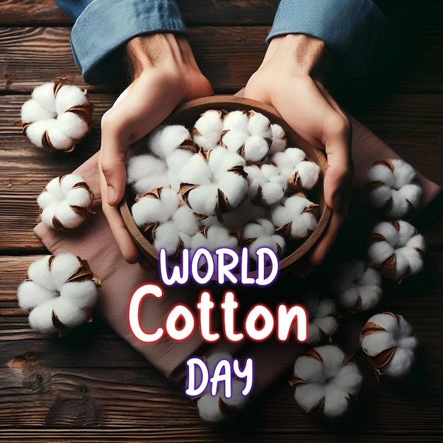 PSD psd world cotton day poster template