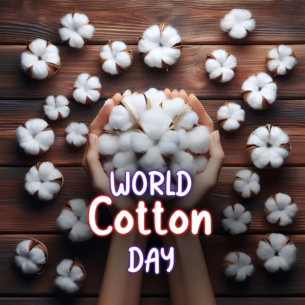 PSD World Cotton Day poster template