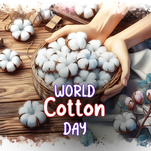 PSD World Cotton Day poster template