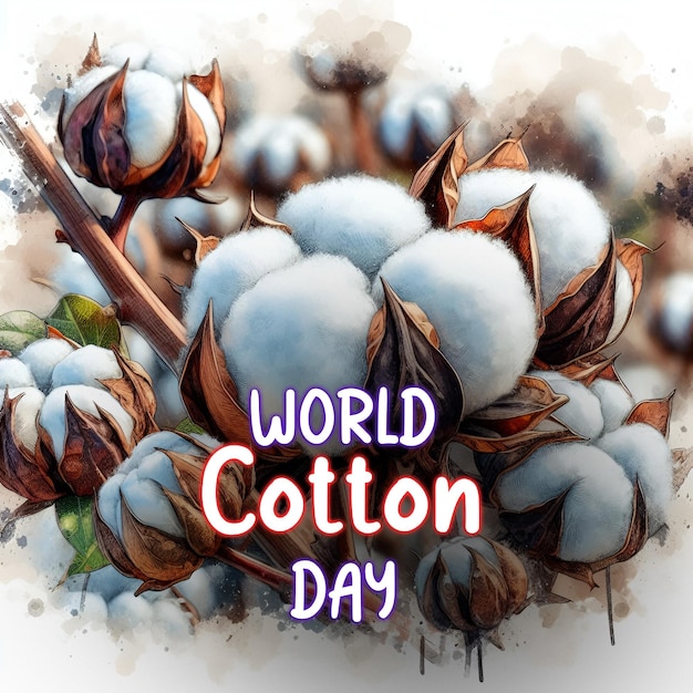 PSD World Cotton Day poster template