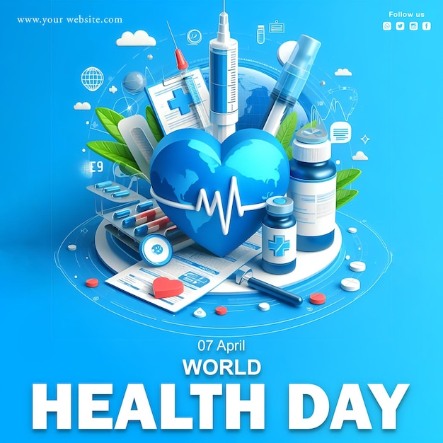 PSD world health day social media post design