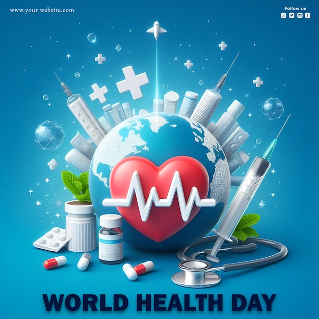 PSD world health day social media post design