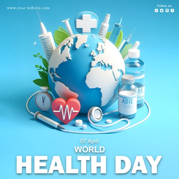 PSD world health day social media post design