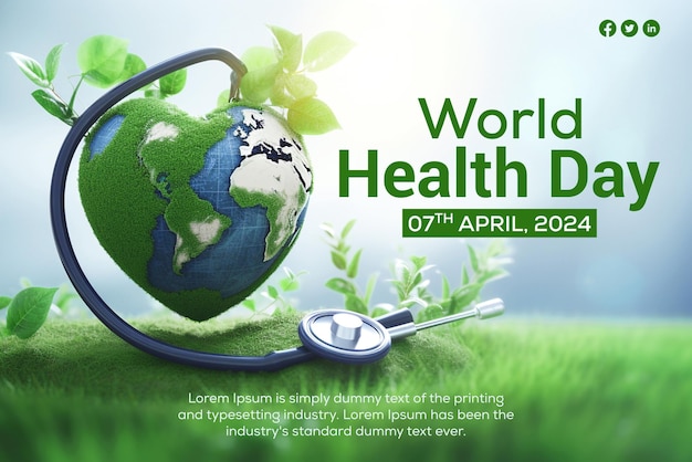 PSD world health day social media post template banner