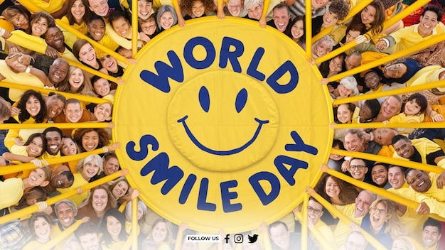 PSD World smile day banner and social media post design