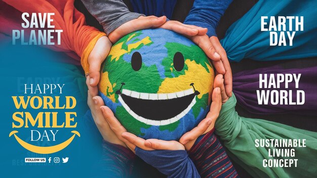 PSD psd world smile day banner and social media post design