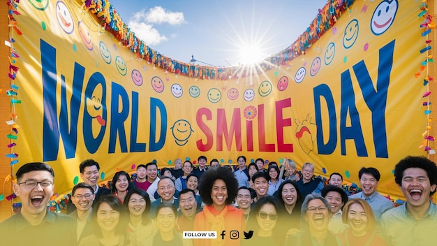 PSD World smile day banner and social media post design