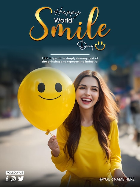 PSD world smile day social media post design