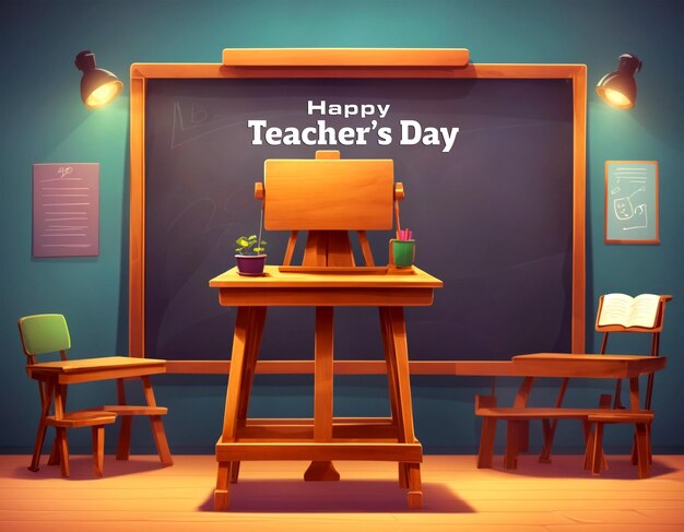 PSD World teachers day celebration Happy Teachers Day background generated by ai